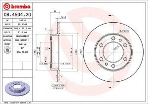 Тормозной диск 08.4504.20 BREMBO