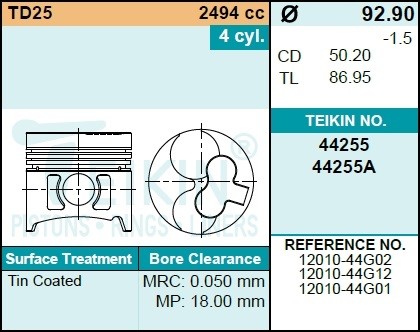Поршень ДВС 44255050 TEIKIN