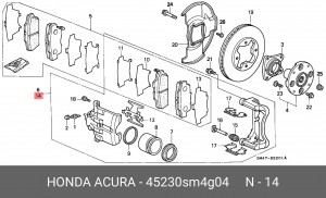 Тормозной суппорт 45230SM4G04 HONDA