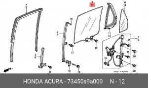 Стекло двери 73450S9A000 HONDA