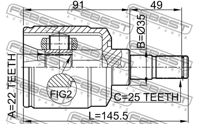 ШРУС 1211-ACC FEBEST