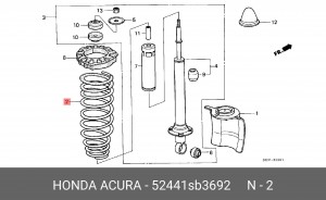Пружина ходовой части 52441SB3692 HONDA
