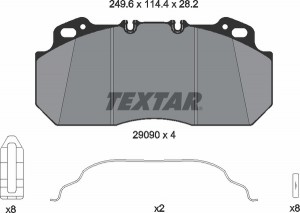 Комплект тормозных колодок, диско 2909006 TEXTAR