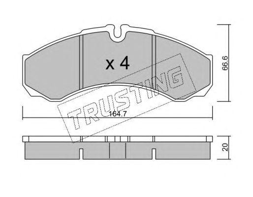 Комплект тормозных колодок, диско 2216 TRUSTING