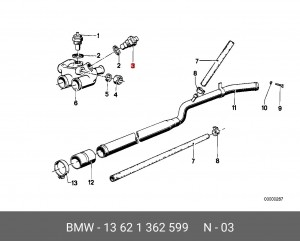 Термовыключатель, пусковой обогатитель 13 62 1 362 599 BMW