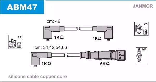 Ккомплект проводов зажигания ABM47 JANMOR