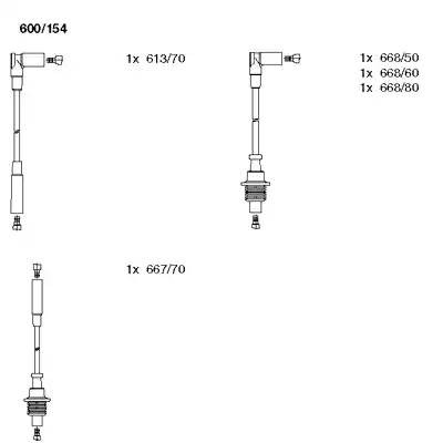 Ккомплект проводов зажигания 600154 BREMI
