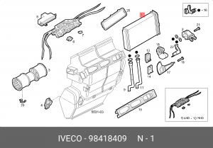Теплообменник, отопление салона 98418409 IVECO