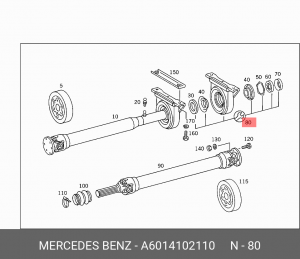 Опора карданного вала A 601 410 21 10 MERCEDES BENZ