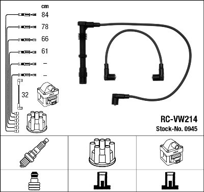 Ккомплект проводов зажигания RCVW214 NGK NTK