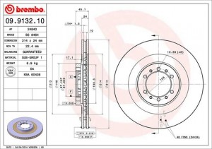 Тормозной диск 09.9132.10 BREMBO