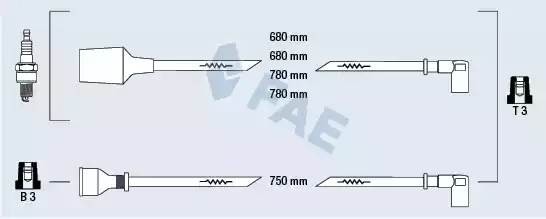 Ккомплект проводов зажигания 83750 FAE
