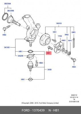 Шпилька ступицы колеса 1 370 439 FORD