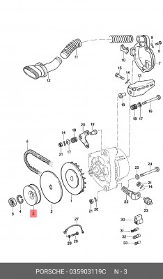 Ременный шкив, генератор 035 903 119 C PORSCHE