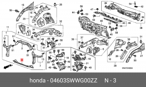 Балка крепления радиатора 04603SWWG00ZZ HONDA