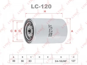 Фильтр масляный двигателя LC-120 LYNXAUTO
