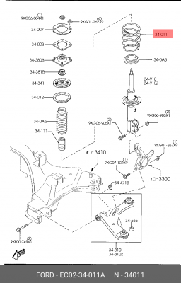 Пружина ходовой части EC02-34-011A MAZDA