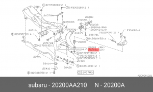 Рычаг независимой подвески колеса, подвеска колеса 20200AA210 SUBARU