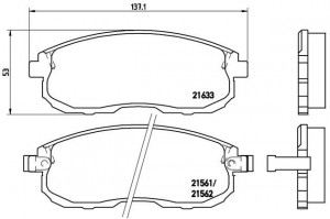 Комплект тормозных колодок, диско P56021 BREMBO