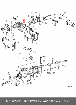 Водяной насос PEB10080EVA MG ROVER LAND ROVER