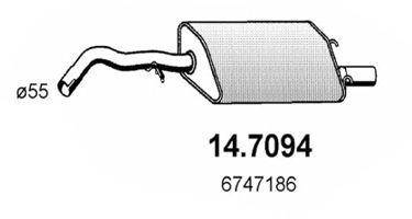 Глушитель выхлопных газов конечный 147094 ASSO
