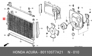 Конденсатор, кондиционер 80110ST7A21 HONDA