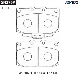 Колодки тормозные дисковые SN276P ADVICS