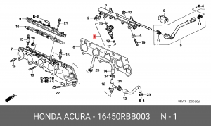 Форсунка топливная 16450RBB003 HONDA