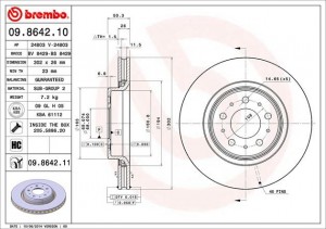 Тормозной диск 09.8642.11 BREMBO