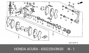 Комплект тормозных колодок, диско 43022SH3N30 HONDA