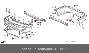 Клипса крепежная 71598S30013 HONDA