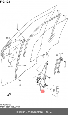 Подъемное устройство для окон 83401-83E10 SUZUKI