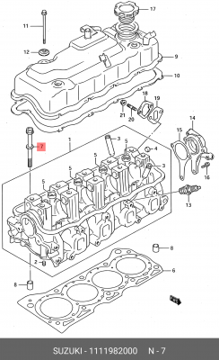 Болт головки цилидра 11119-82000 SUZUKI