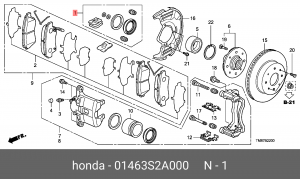 Суппорт тормозной (ремкомплект) 01463S2A000 HONDA