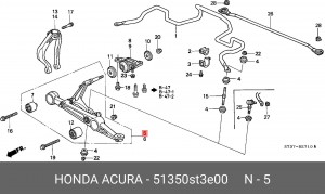 Рычаг независимой подвески колеса, подвеска колеса 51350ST3E00 HONDA