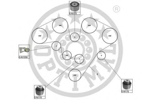 Комплект ремня ГРМ SK-1483 OPTIMAL