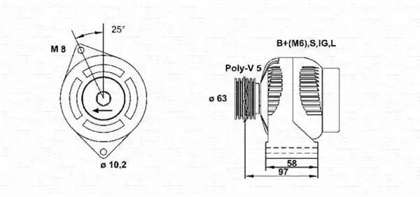 Генератор 943346075010 MAGNETI MARELLI