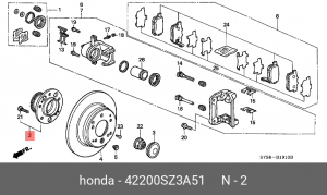 Комплект подшипника ступицы колеса 42200SZ3A51 HONDA