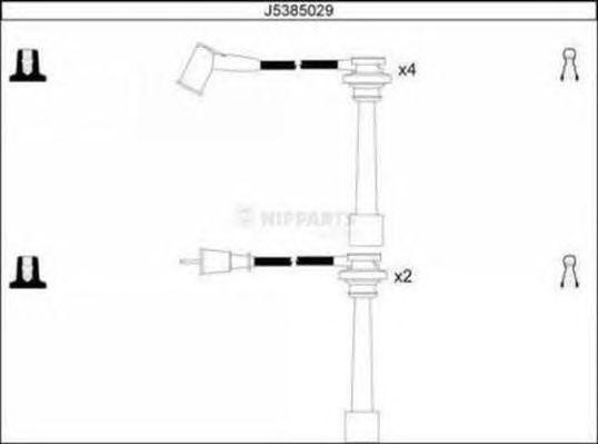 Ккомплект проводов зажигания J5385029 H B JAKOPARTS NIPPARTS