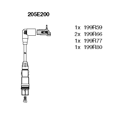 Ккомплект проводов зажигания 205E200 BREMI