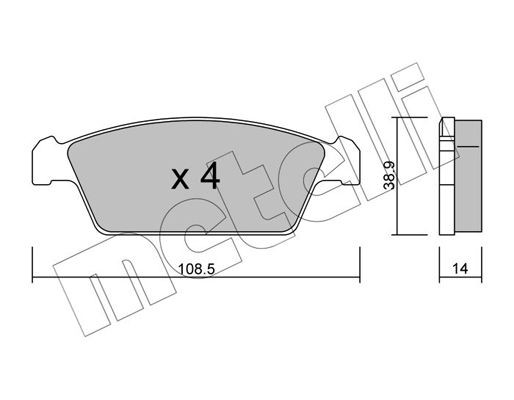Комплект тормозных колодок, диско 22-0367-0 METELLI