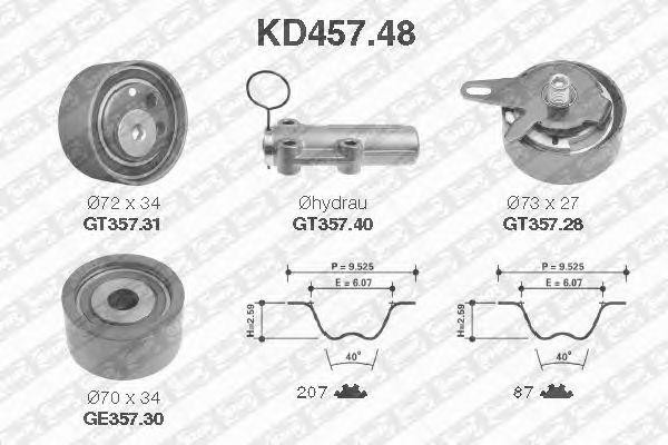 Комплект ремня ГРМ KD457.48 NTN SNR