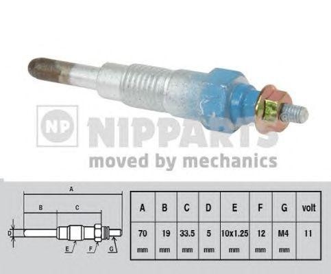 Свеча накаливания J5711010 H B JAKOPARTS NIPPARTS