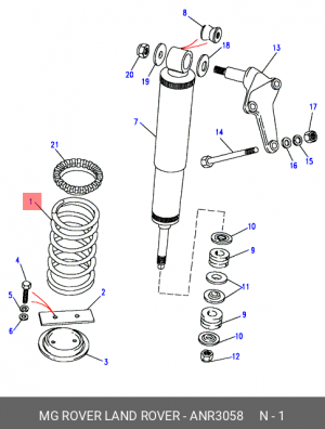 Пружина ходовой части ANR3058 LAND ROVER