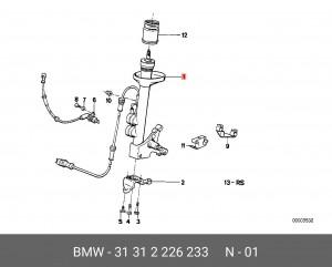Амортизатор подвески 31312226233 BMW