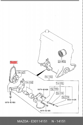 Цепь привода масляного насоса E301-14-151 MAZDA