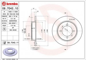 Тормозной диск 08.7042.10 BREMBO