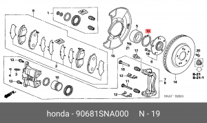 Комплект подшипника ступицы колеса 90681-SNA-000 HONDA
