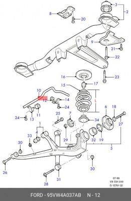 Подвеска, стабилизатор 95VW-4A037-AB FORD