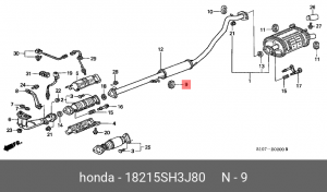 Кронштейн, система выпуска ОГ 18215SH3J80 HONDA